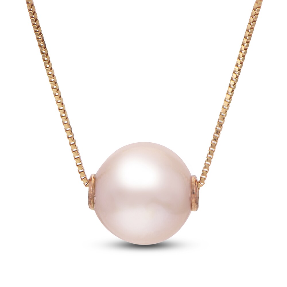 Pink Cultured Freshwater Pearl Necklace 14K Rose Gold 9GqBv0Rt