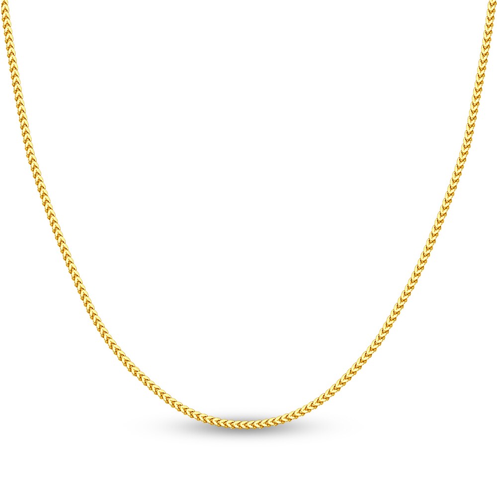 Round Franco Chain Necklace 14K Yellow Gold 24" 9JgJtzG3