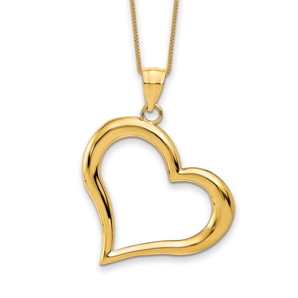 Heart Necklace 14K Yellow Gold 18\" 9OqUKWOz