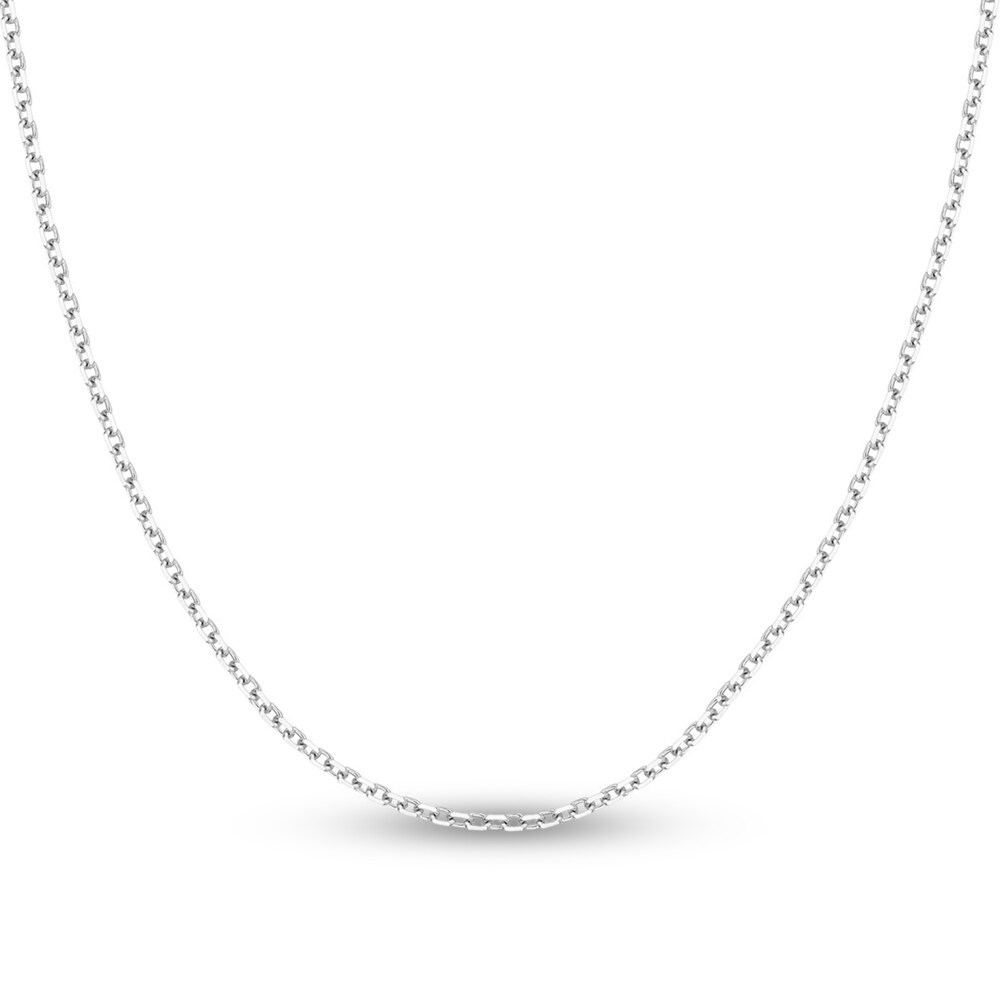 Diamond-Cut Cable Chain Necklace 14K White Gold 18" 9TNDex9y