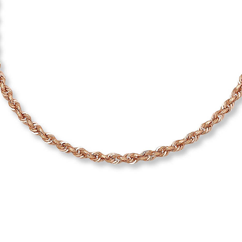 Rope Necklace 14K Rose Gold 24 Length 9UqCssRo