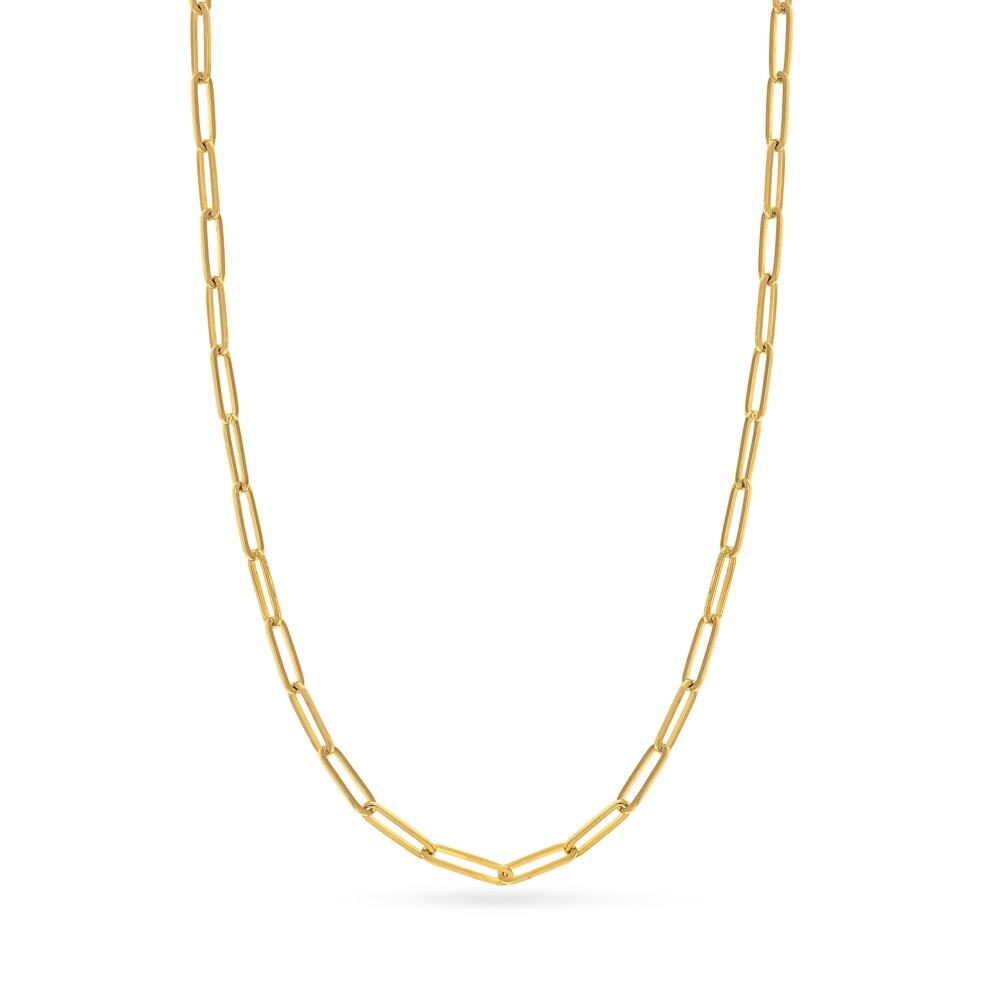 Paper Clip Chain Necklace 14K Yellow Gold 18" 9Us84WdQ
