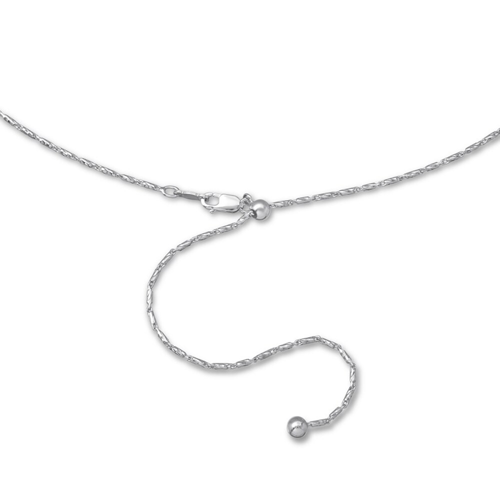 Tubetto Chain Necklace Sterling Silver 24\" Adjustable 9hrRGl0A