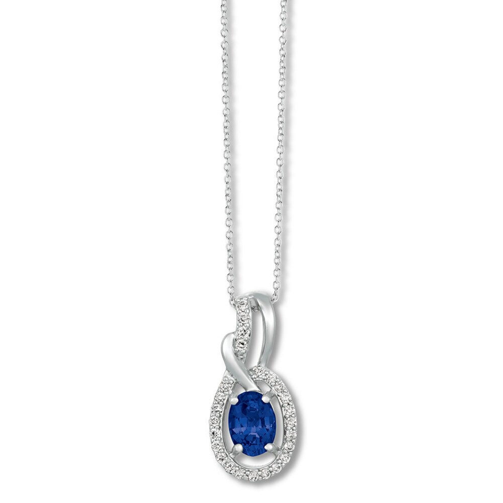 Le Vian Ceylon Sapphire Necklace 1/6 ct tw Diamonds 14K Vanilla Gold 9i7vU6R5