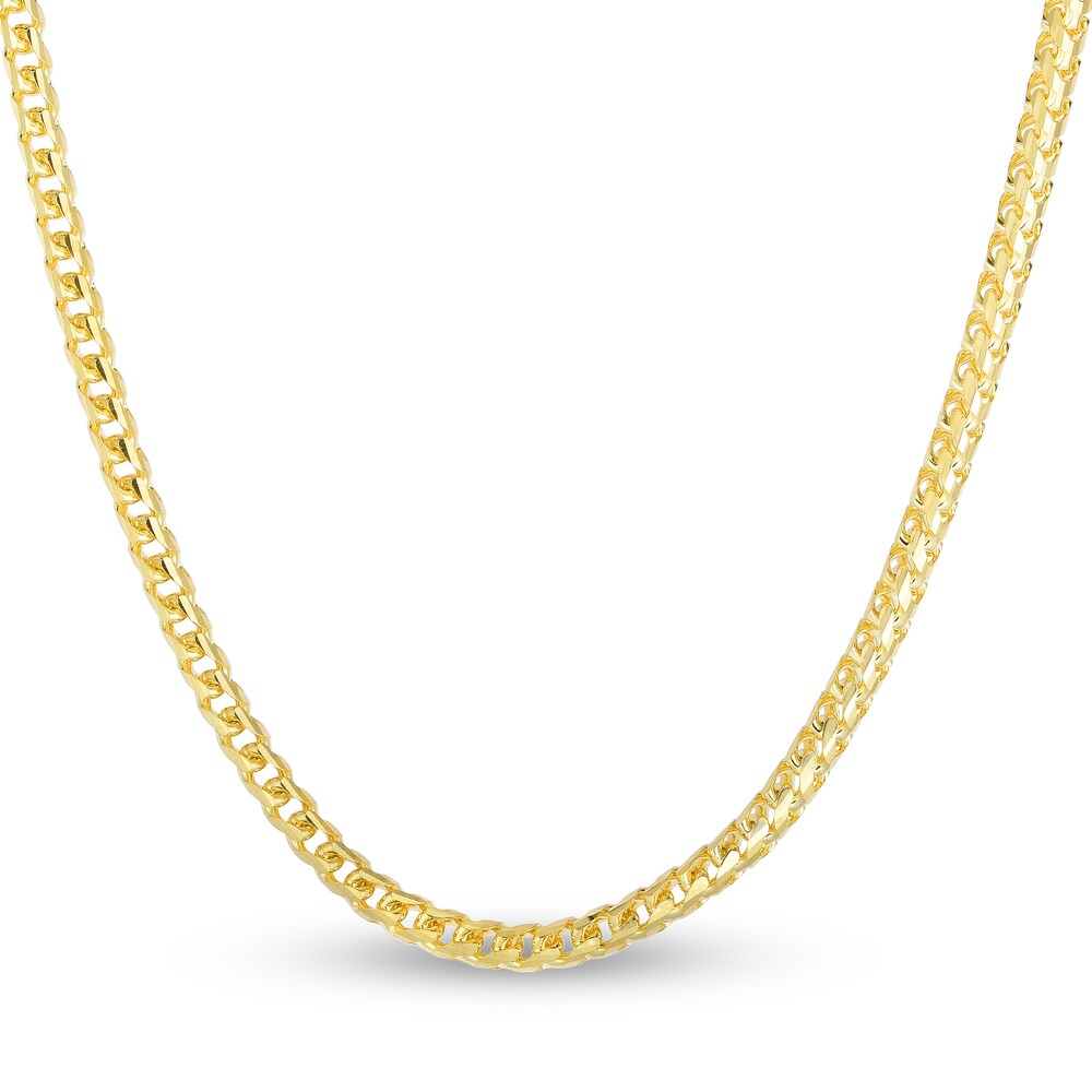 Round Franco Chain Necklace 14K Yellow Gold 26\" 9mGF3Yo1