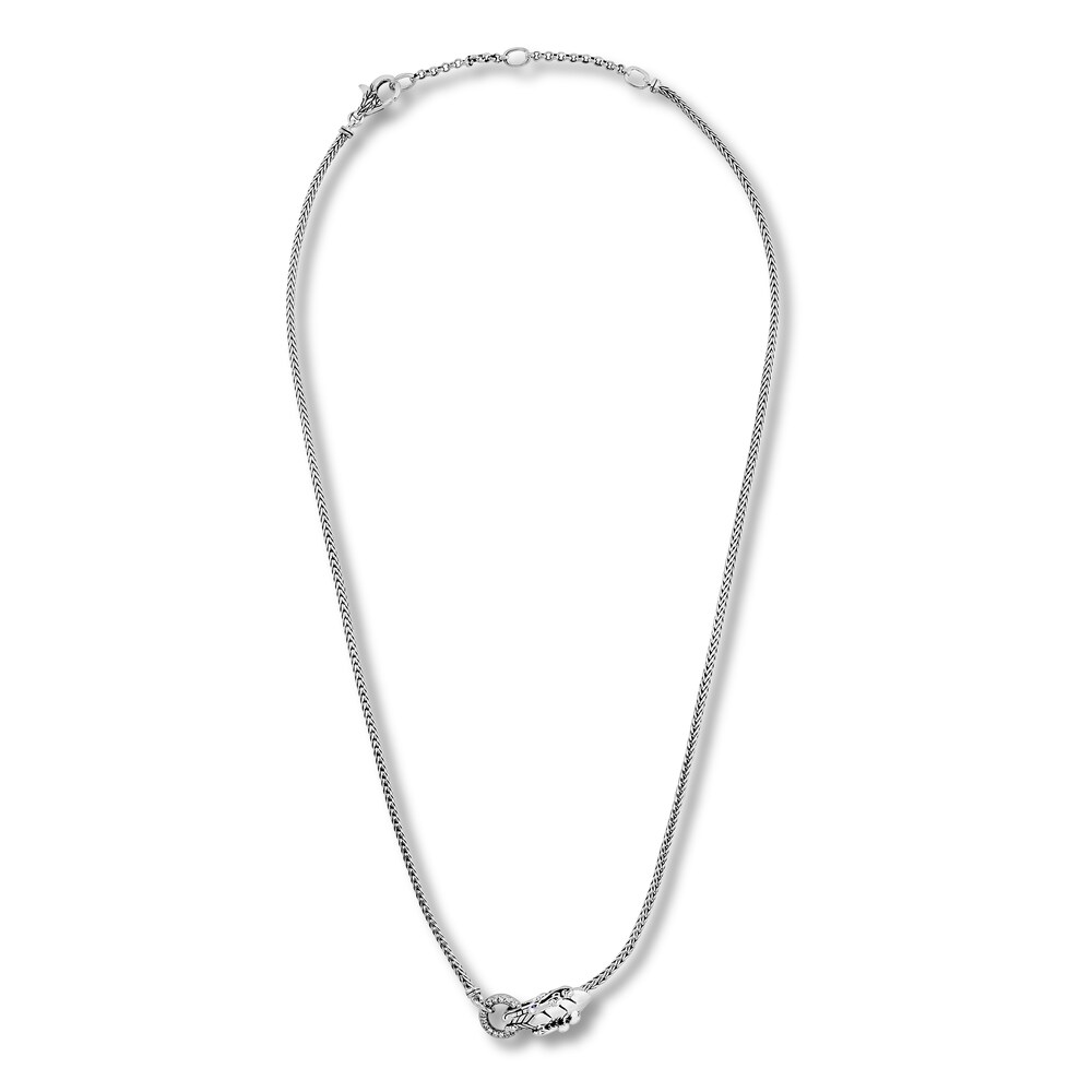 John Hardy Legends Sapphire Necklace 1/20 ct tw Diamonds Sterling Silver 9mfFfWXk