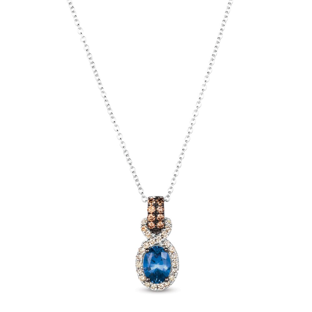 Le Vian Ceylon Sapphire Necklace 1/4 ct tw Diamonds 14K Vanilla Gold 9oRpFAEH