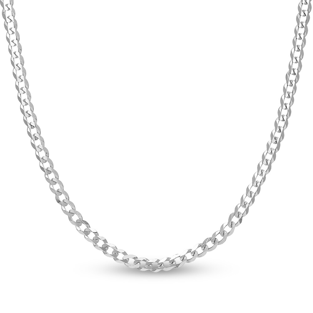 Light Cuban Link Necklace 14K White Gold 20" 9omHYfOP