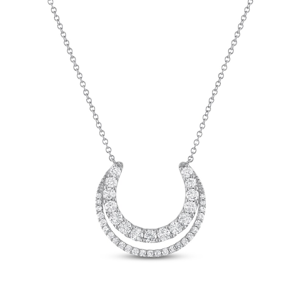 Diamond Necklace 1 ct tw Round 14K White Gold 9v8OYt5E