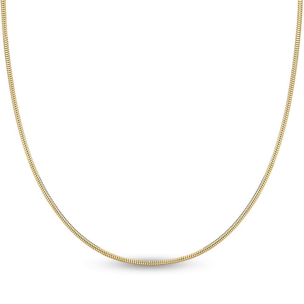 Snake Chain Necklace 14K Yellow Gold 24" A2HgSHBe