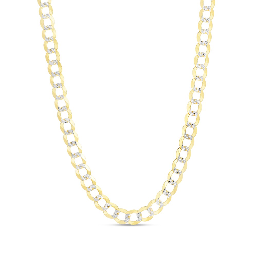 Two-Tone Curb Chain Necklace 14K Yellow Gold 22" A2qVMmjE