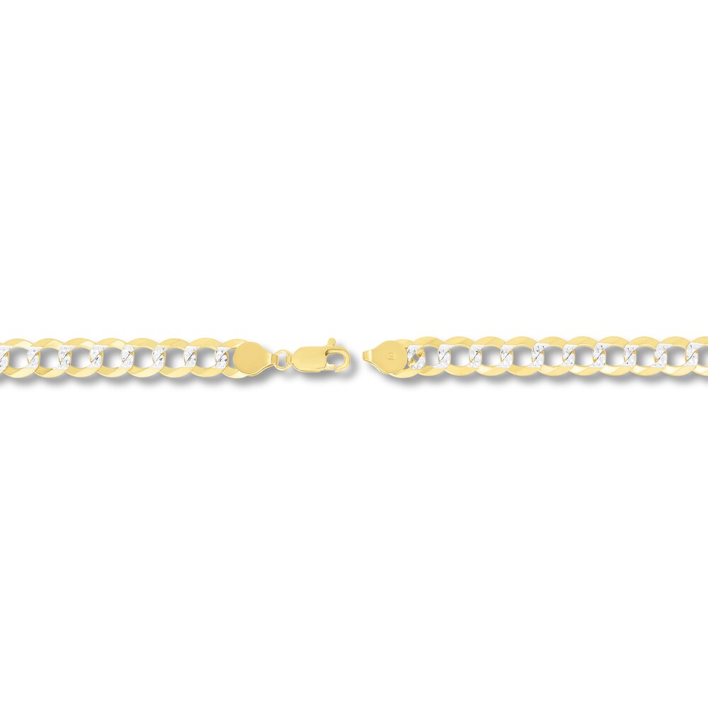 Two-Tone Curb Chain Necklace 14K Yellow Gold 22\" A2qVMmjE