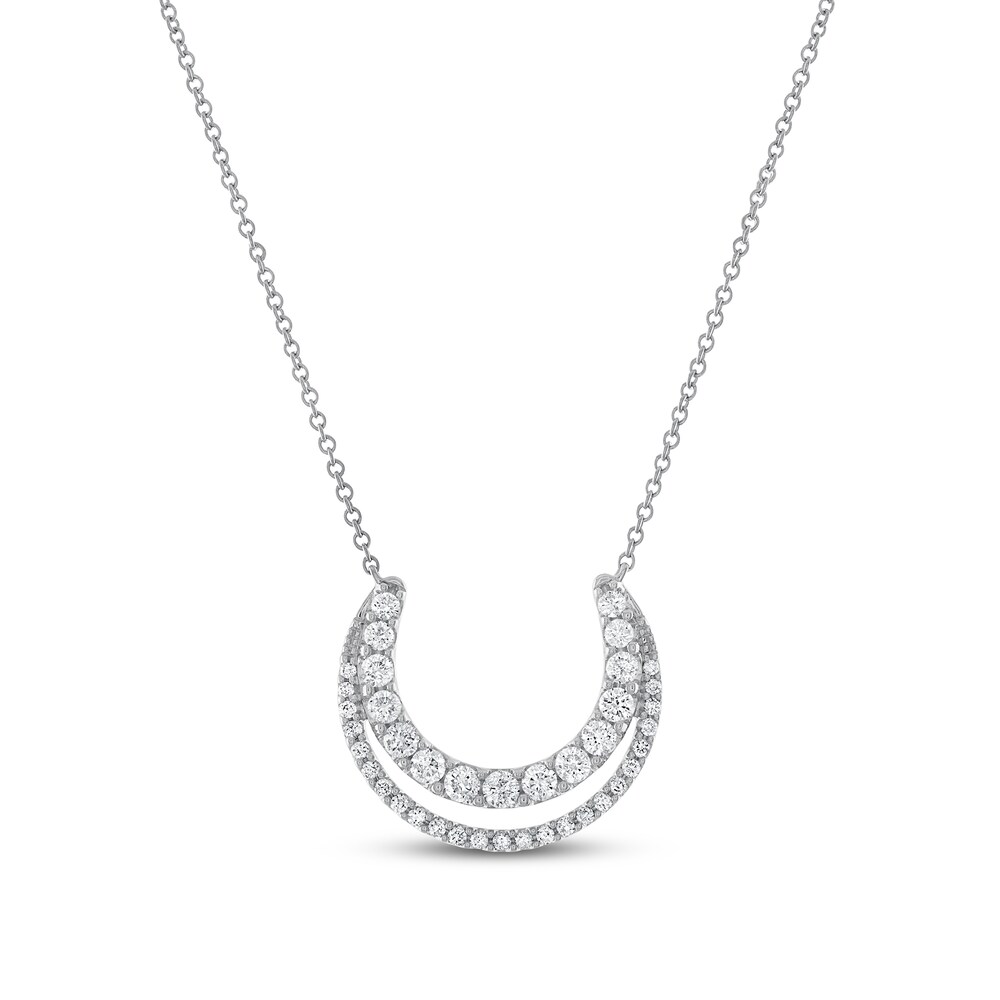 Diamond Necklace 1/2 ct tw Round 10K White Gold A5C8PjK3