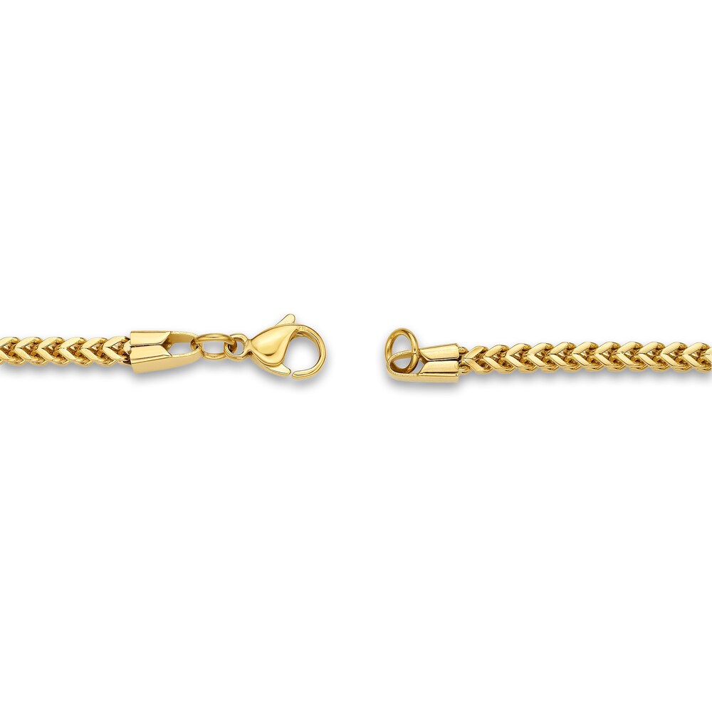 Men\'s Foxtail Chain Gold Ion-Plated Stainless Steel 2.5mm 30\" AHzmIduW