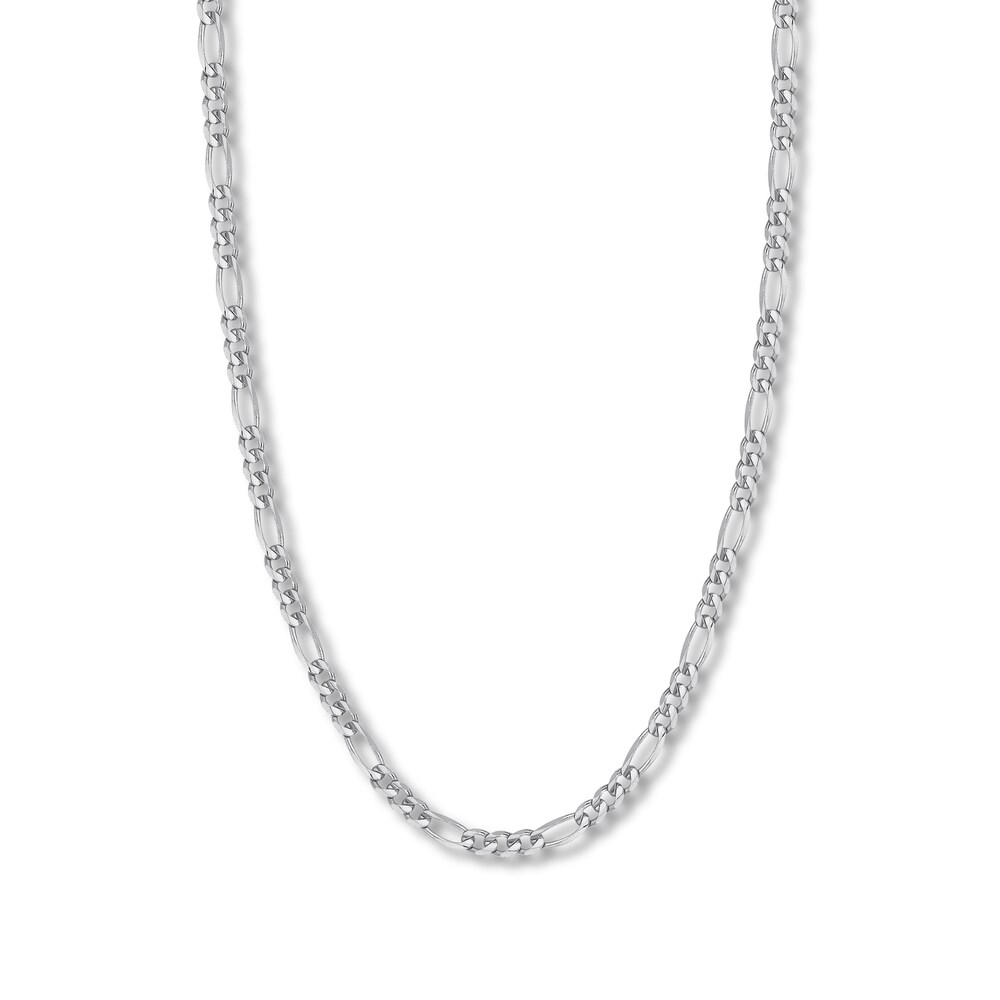 24" Figaro Link Chain 14K White Gold Appx. 5.8mm AL79Jrdz