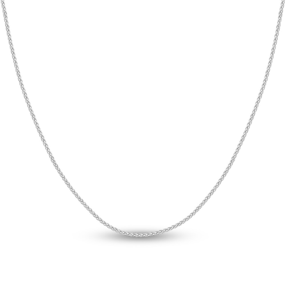 Round Wheat Chain Necklace 14K White Gold 20" APyXFoVK