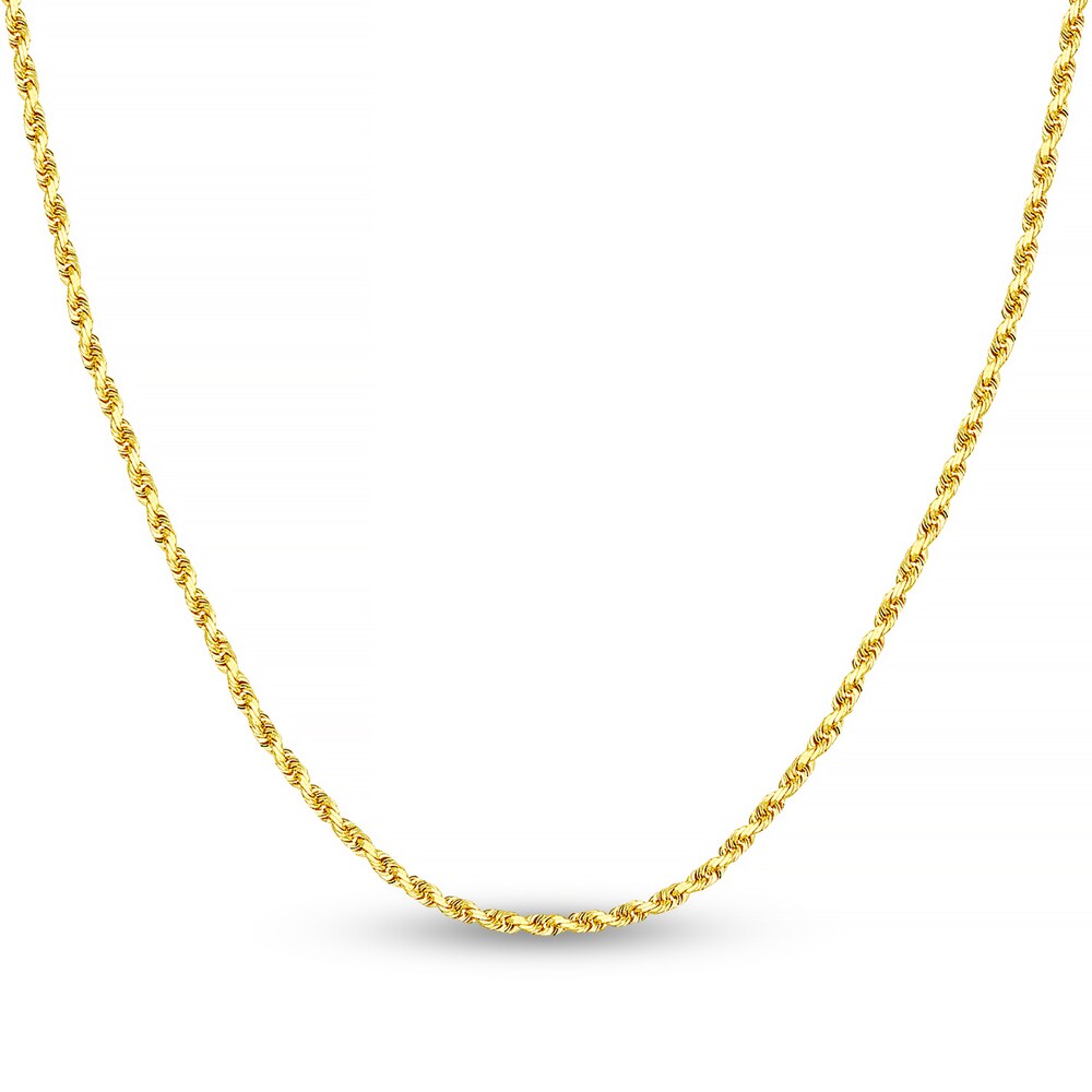 Diamond-Cut Rope Chain Necklace 14K Yellow Gold 22" AdHJDNrw