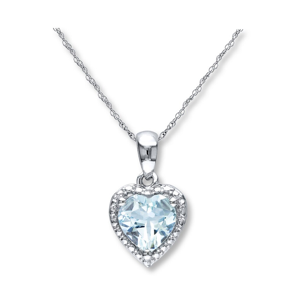 Aquamarine Heart Necklace Sterling Silver Ahqd5u8y