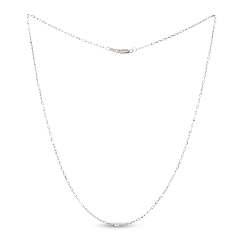 Paperclip Necklace 14K White Gold 18" 1.3MM AoygbW97