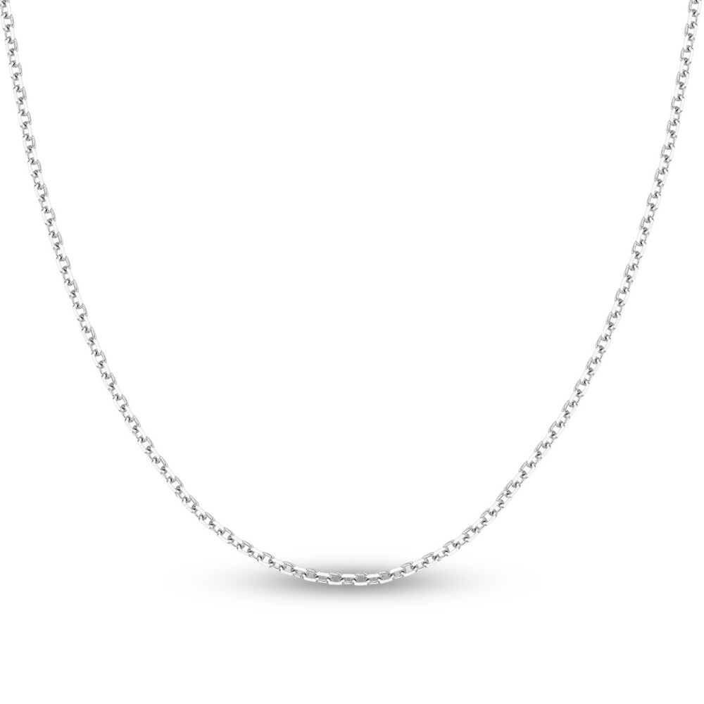 Diamond-Cut Cable Chain Necklace 14K White Gold 24" BFZk1VRZ