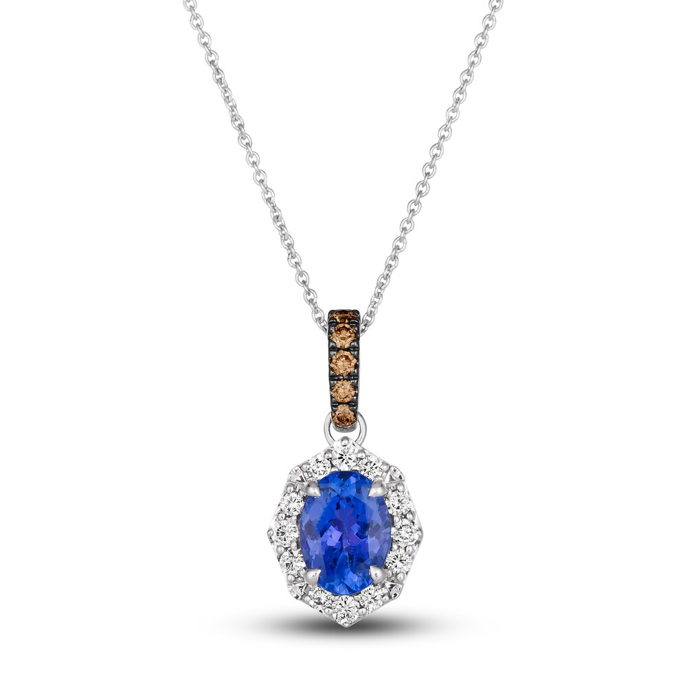 Le Vian Natural Tanzanite Pendant Necklace 1/3 ct tw Diamonds Round 14K Vanilla Gold BHlihDoF