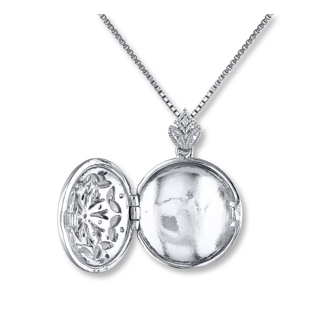 Locket Necklace 1/10 ct tw Diamonds Sterling Silver BIW9qAxa