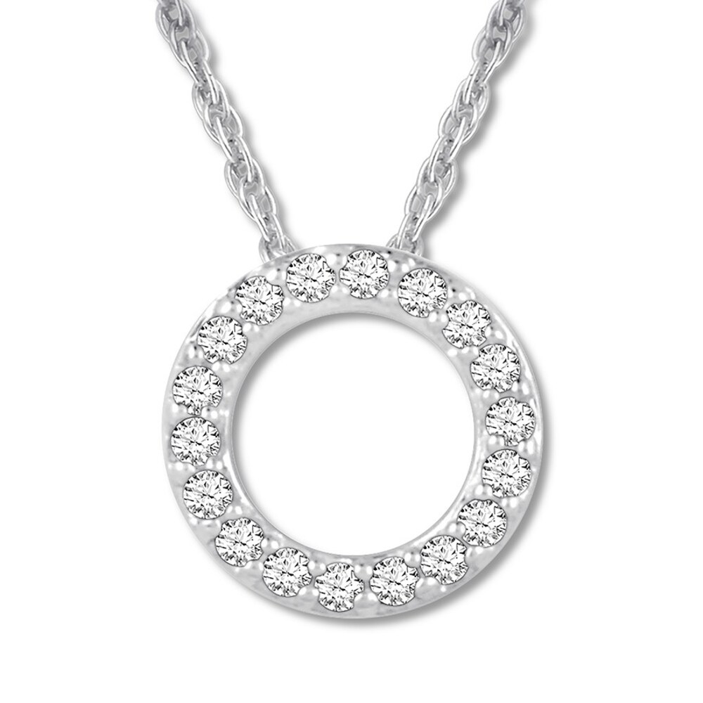 Diamond Initial O Necklace 1/20 ct tw Round-cut 10K White Gold BJsezDVz