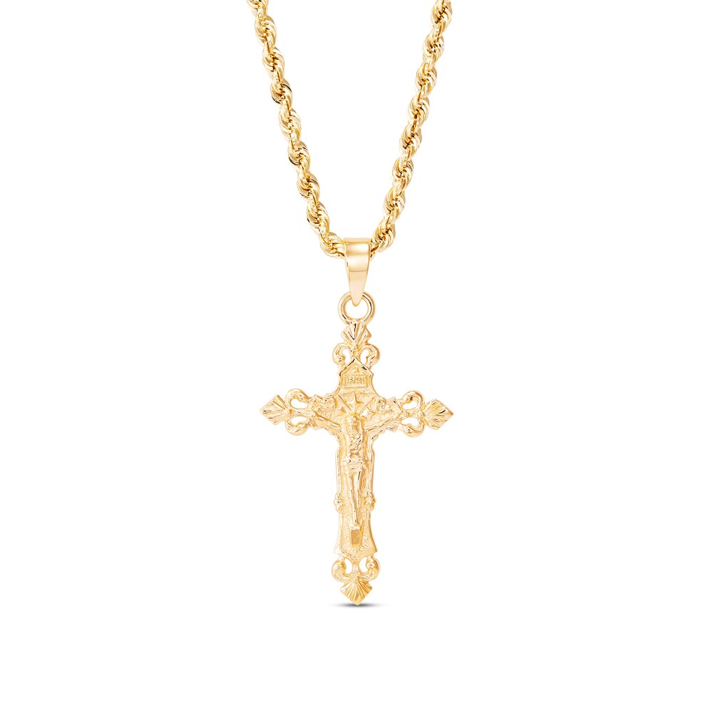 Men's Crucifix Rope Chain 10K Yellow Gold BL8HLF6F