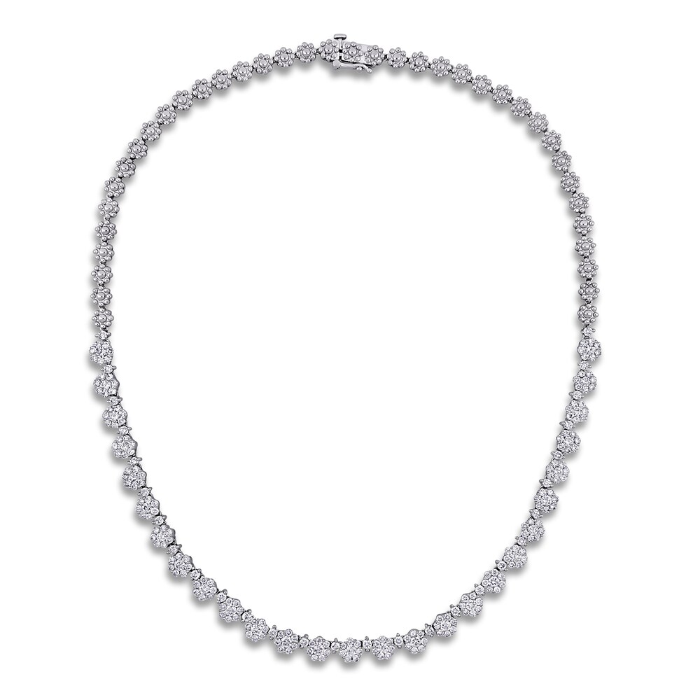 Diamond Tennis Necklace 6-3/4 ct tw Round 14K White Gold 16.5\" BOTxVFjw