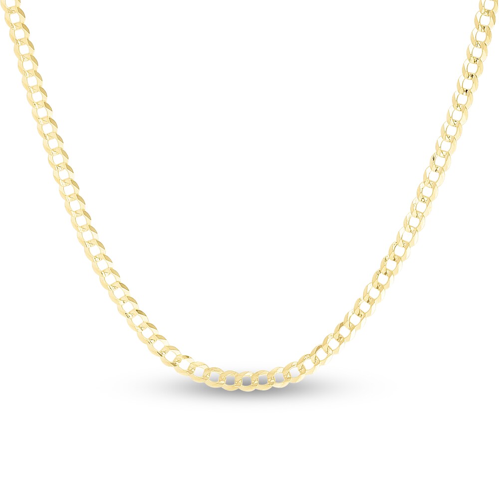 Curb Chain Necklace 14K Yellow Gold 20" BcDEoEDr