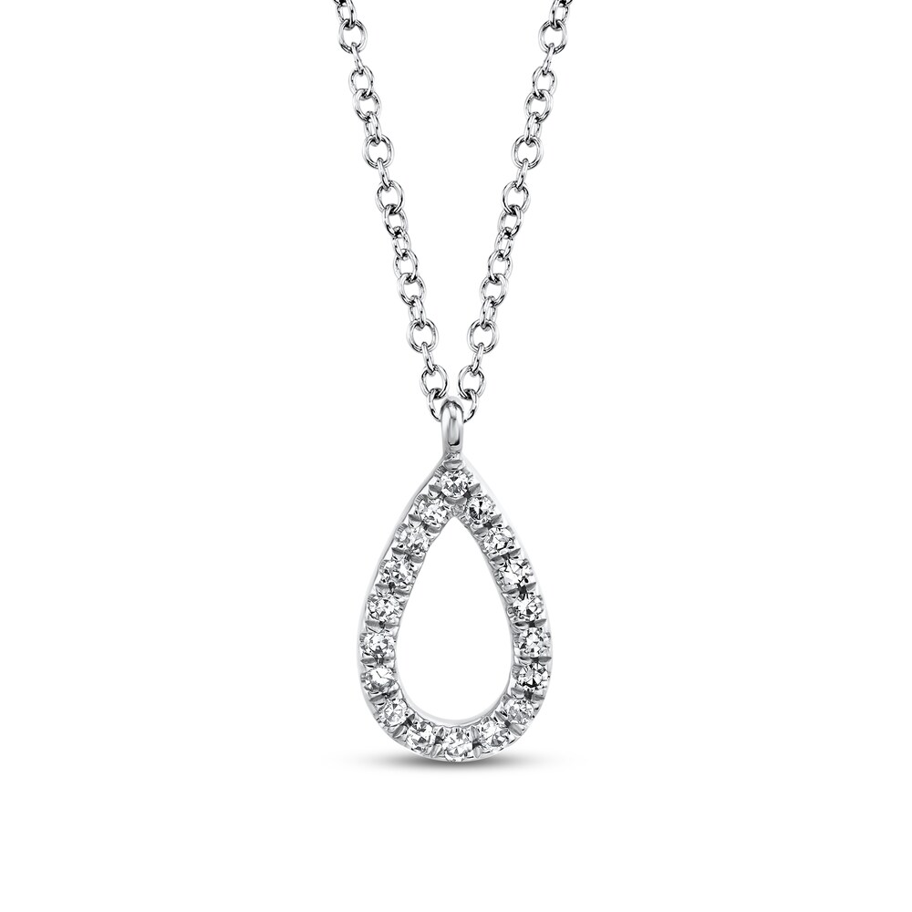Shy Creation Diamond Necklace 1/20 ct tw Round 14K White Gold SC55010067 BouN7uM7
