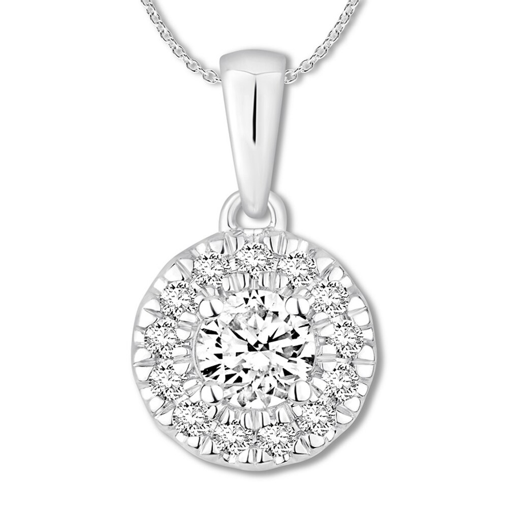 Hearts Desire Diamond Necklace 1/2 ct tw 18K White Gold BxyWT8Wp