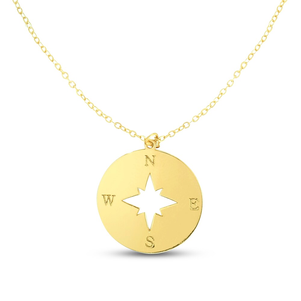 Compass Necklace 14K Yellow Gold C1lpRygI
