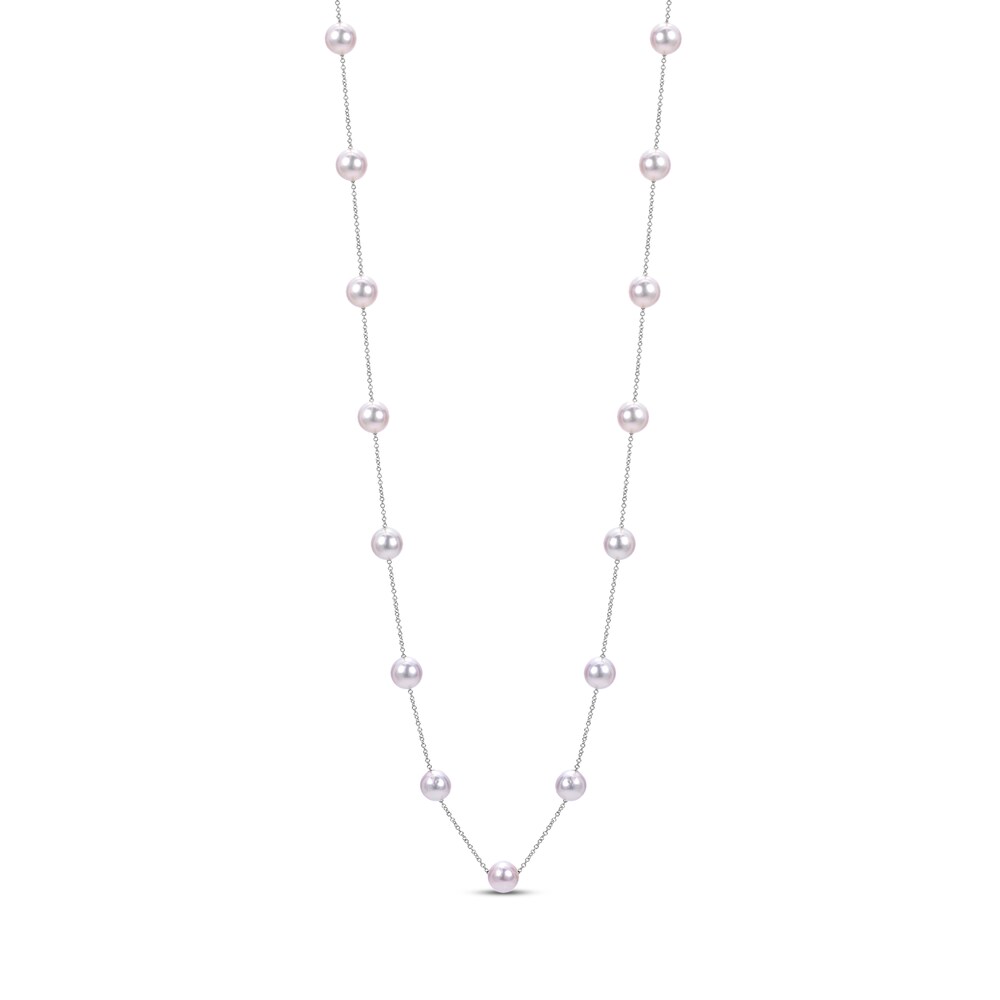 Cultured Akoya Pearl Necklace 14K White Gold CBSe2sCn