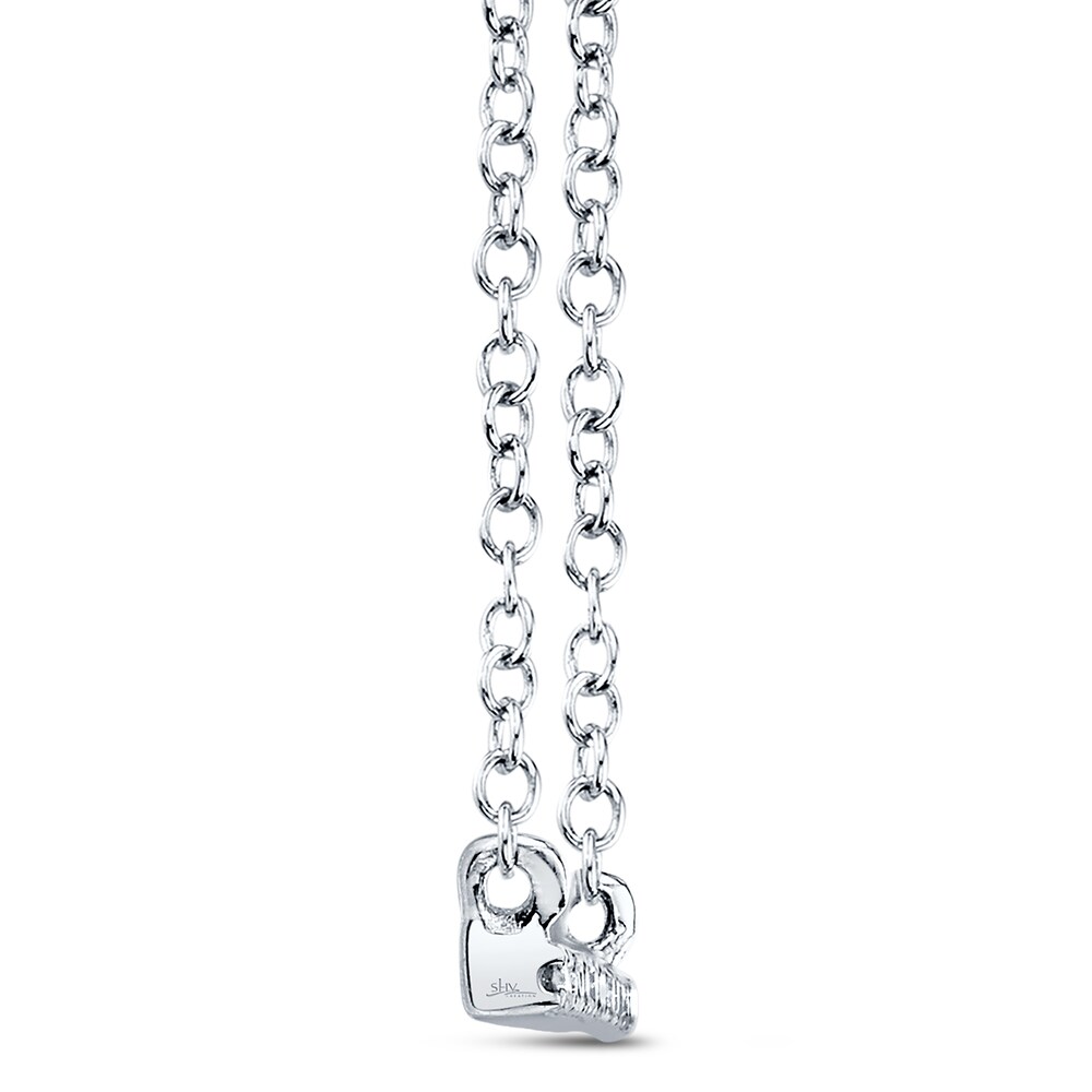 Shy Creation Bar Necklace 1/20 ct tw Diamonds 14K White Gold SC55001270 CRpow8SI