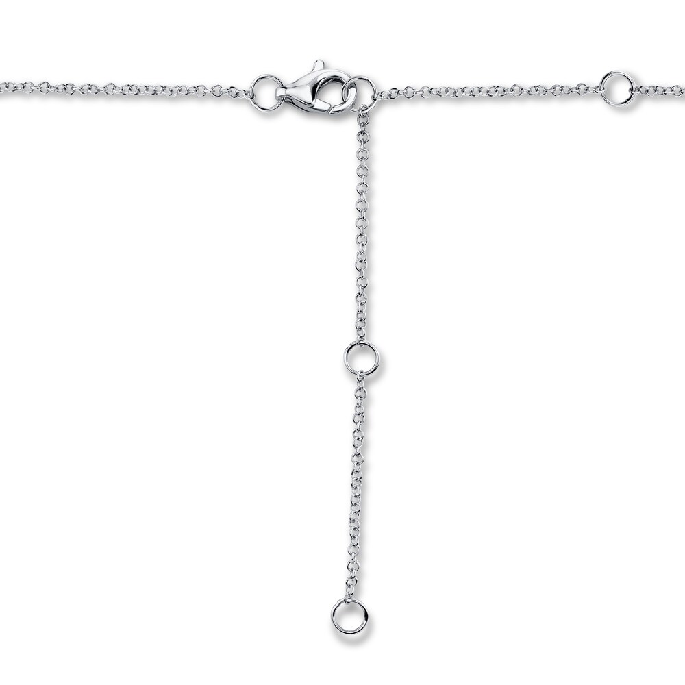 Shy Creation Bar Necklace 1/20 ct tw Diamonds 14K White Gold SC55001270 CRpow8SI