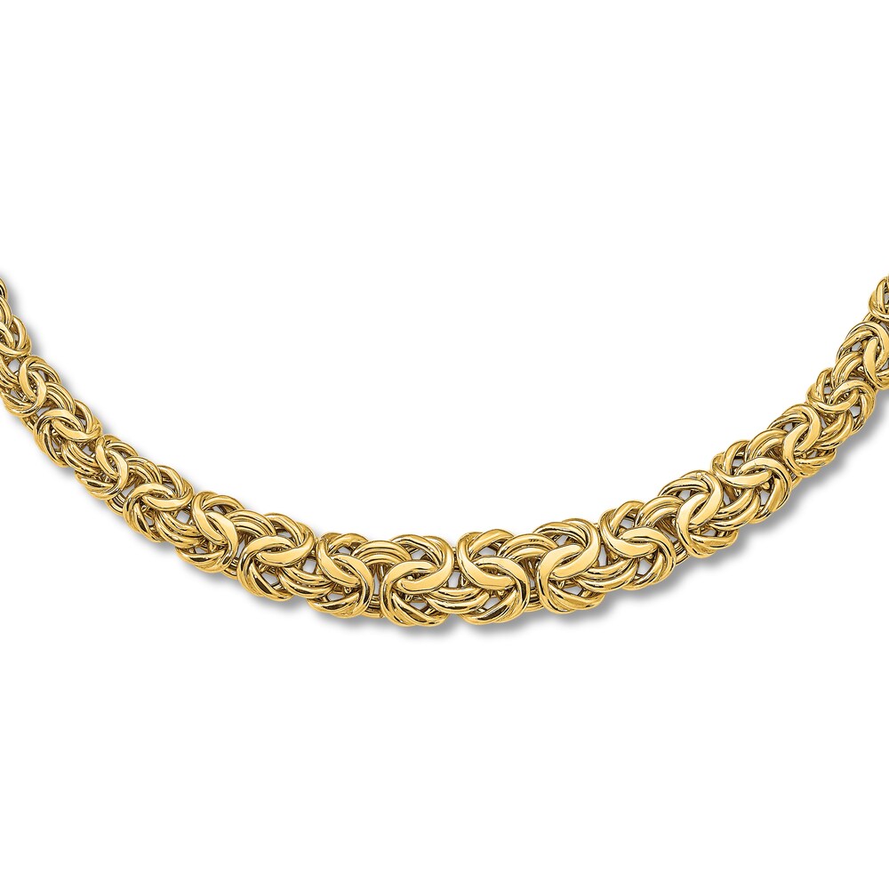 Graduated Byzantine Chain Necklace 14K Yellow Gold 17.25" CUWPqzr6