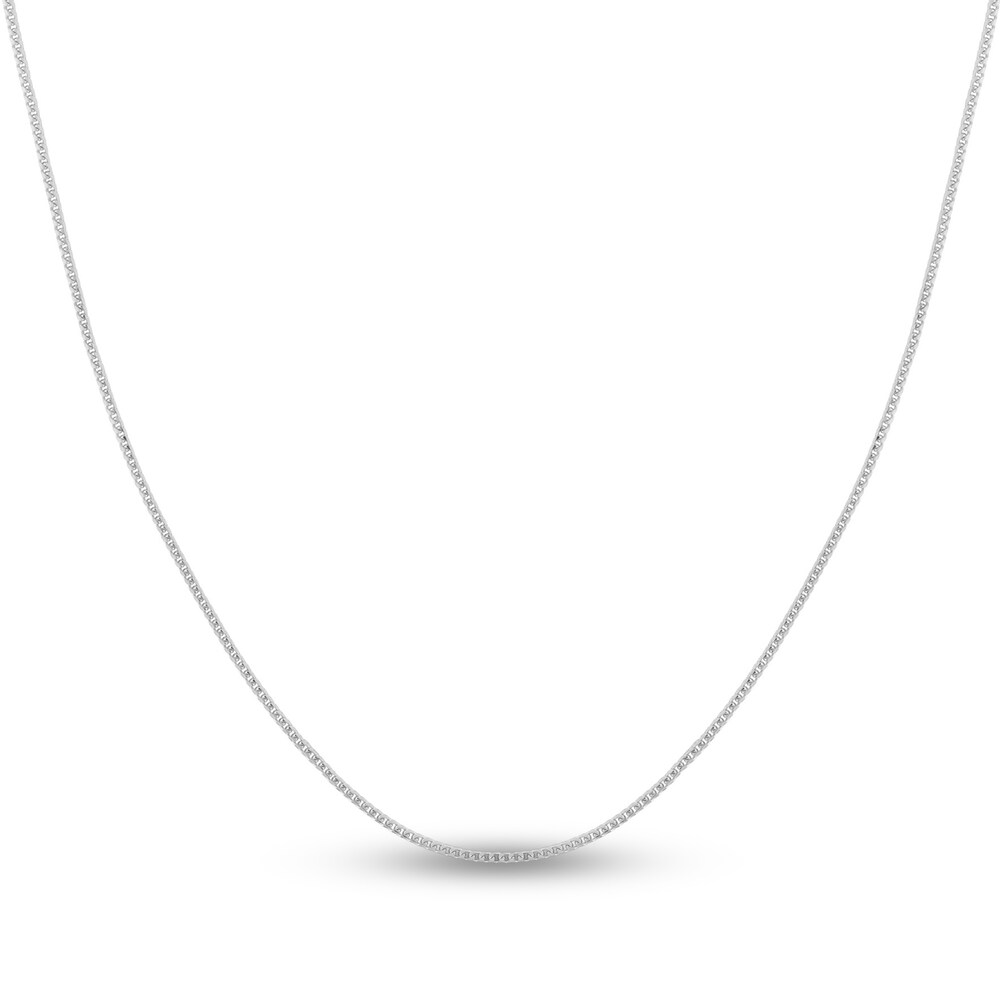 Round Franco Chain Necklace 14K White Gold 16" CYKtIzGg