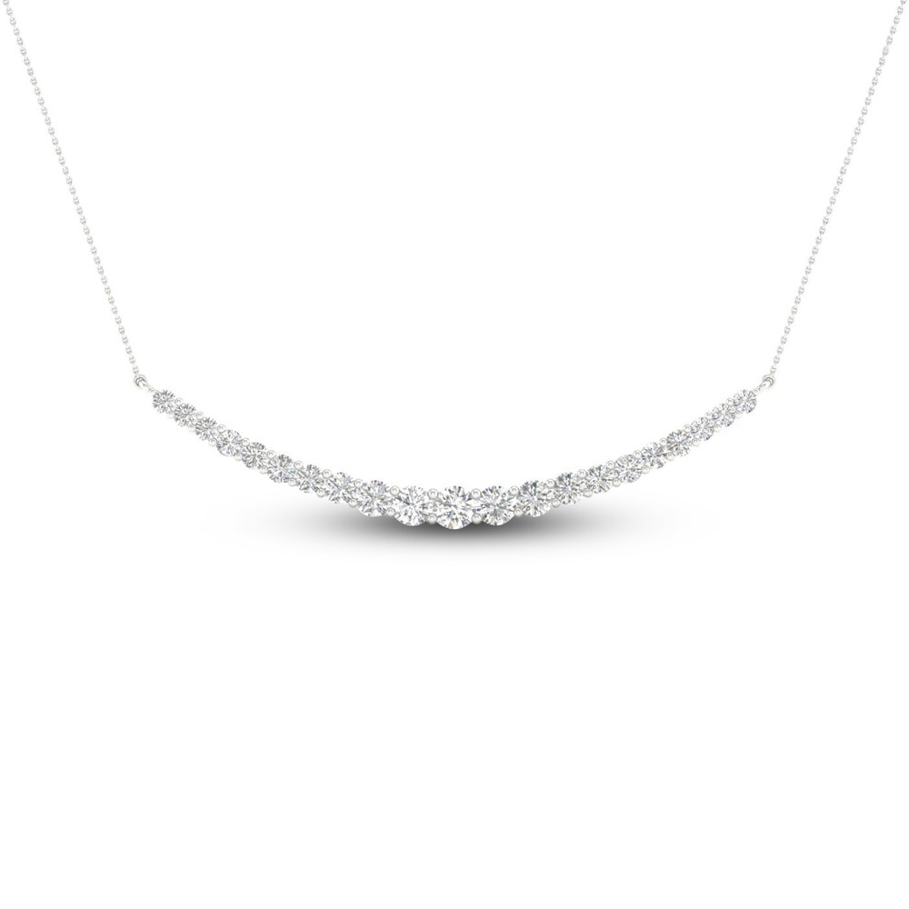 Lab-Created Diamond Necklace 2 ct tw Round 14K White Gold CYw8FW9Z