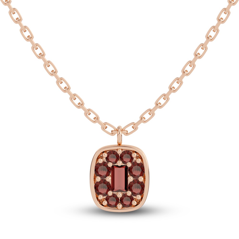 Juliette Maison Natural Garnet Pendant Necklace 10K Rose Gold CeW7sfmr