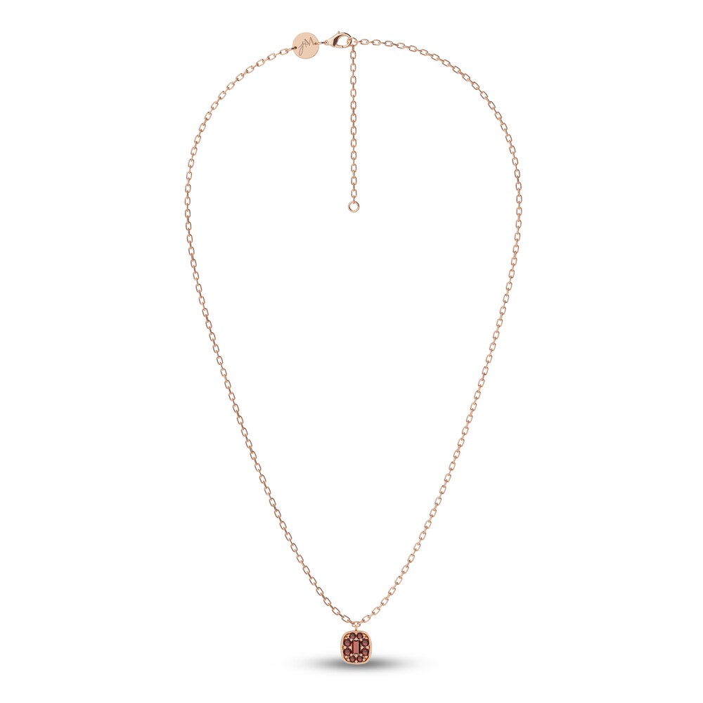 Juliette Maison Natural Garnet Pendant Necklace 10K Rose Gold CeW7sfmr