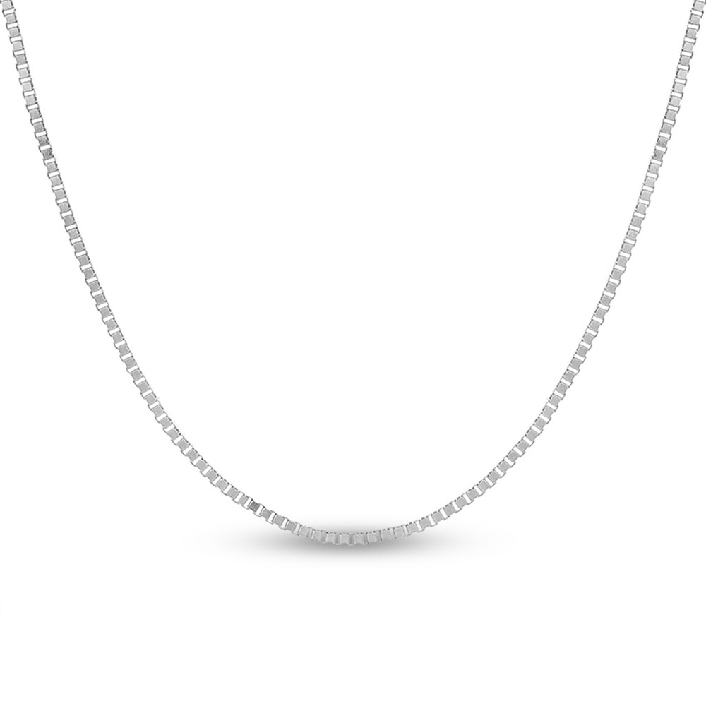 Box Chain Necklace 14K White Gold 24" CjBvIWia