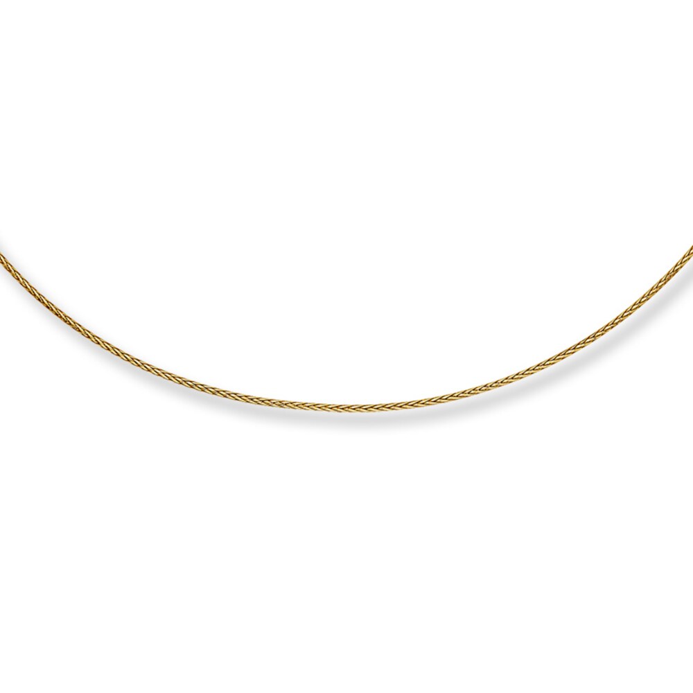 Adjustable Wheat Chain 14K Yellow Gold 16\"-20\" Length CoXkRdMR