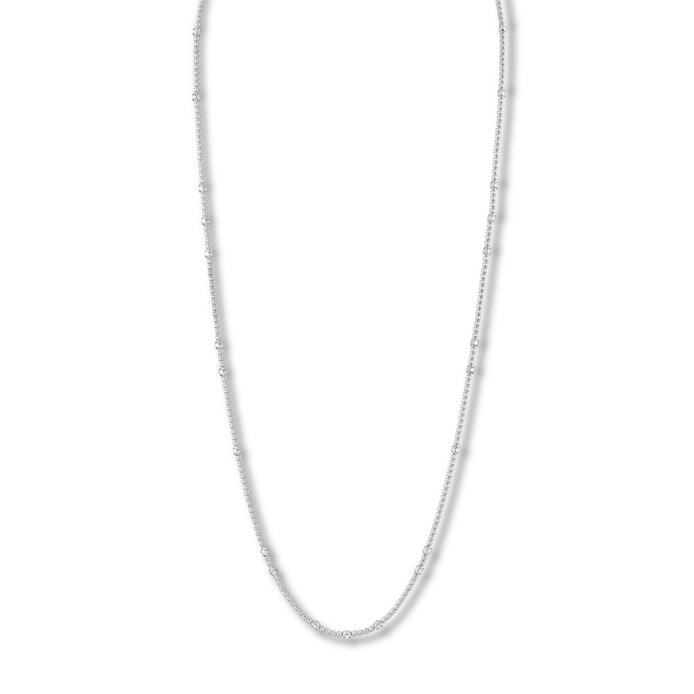 Diamond Necklace 3-3/4 ct tw Round 14K White Gold 31",Y" D1ehiDq8