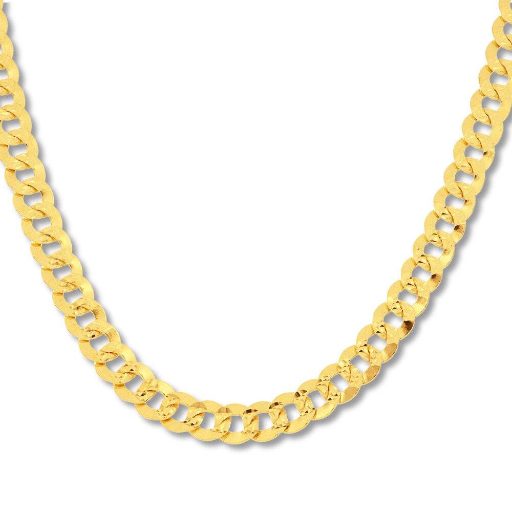 Curb Chain Necklace 14K Yellow Gold 22" D8wyRnJN