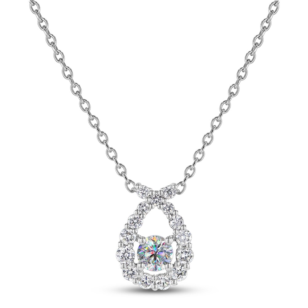 THE LEO First Light Diamond Necklace 1/2 ct tw Round 14K White Gold DW8RSF6v