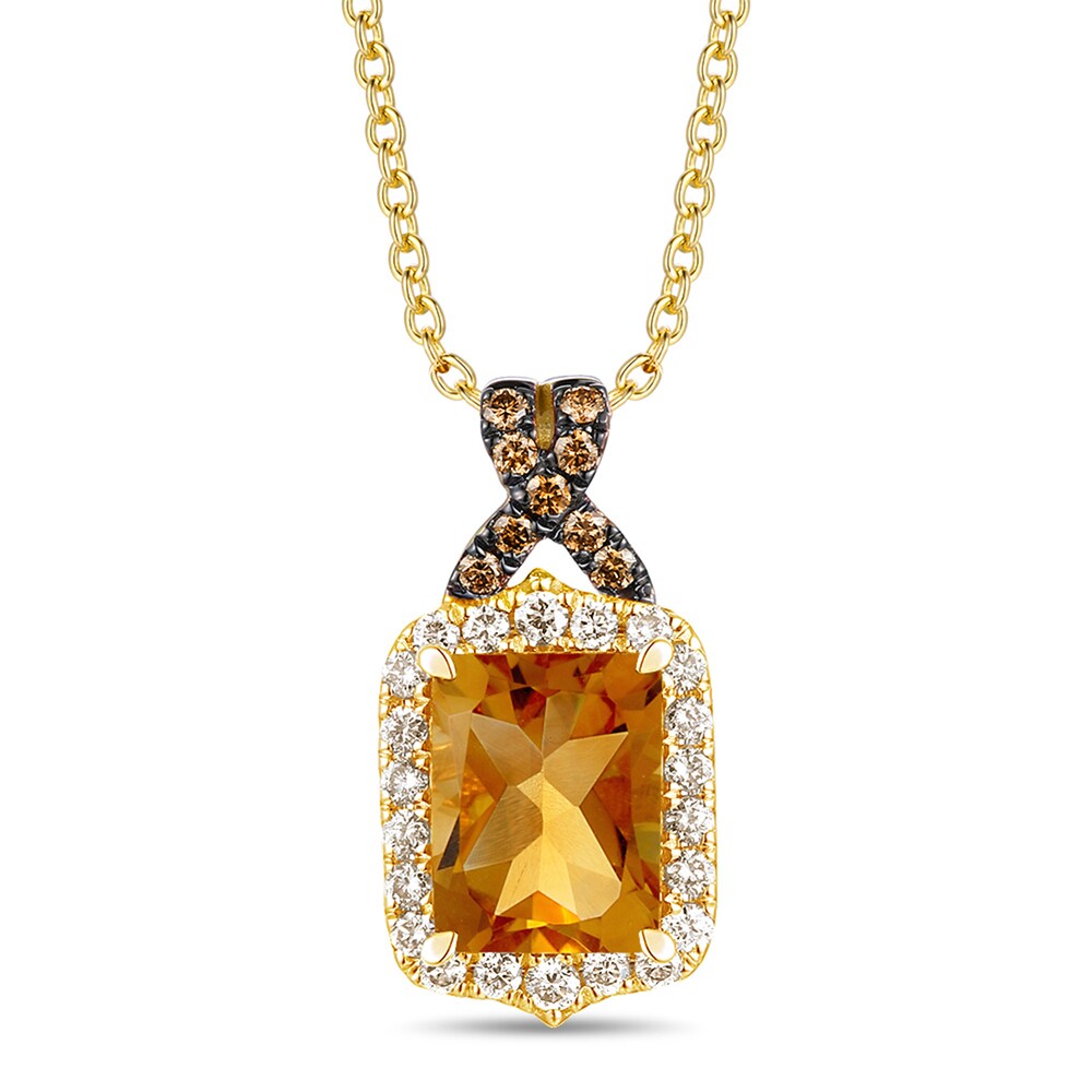 Le Vian Natural Citrine Necklace 1/3 ct tw Diamonds 14K Honey Gold DZEewA1t