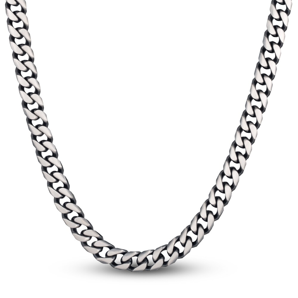 Miami Cuban Link Necklace Sterling Silver 24" 9mm Da7YE3NV