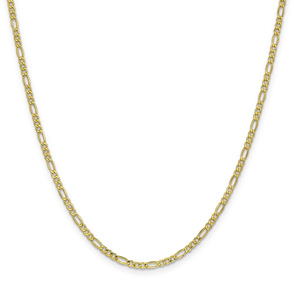 Figaro Chain Necklace 10K Yellow Gold 18" DcfA9Id0