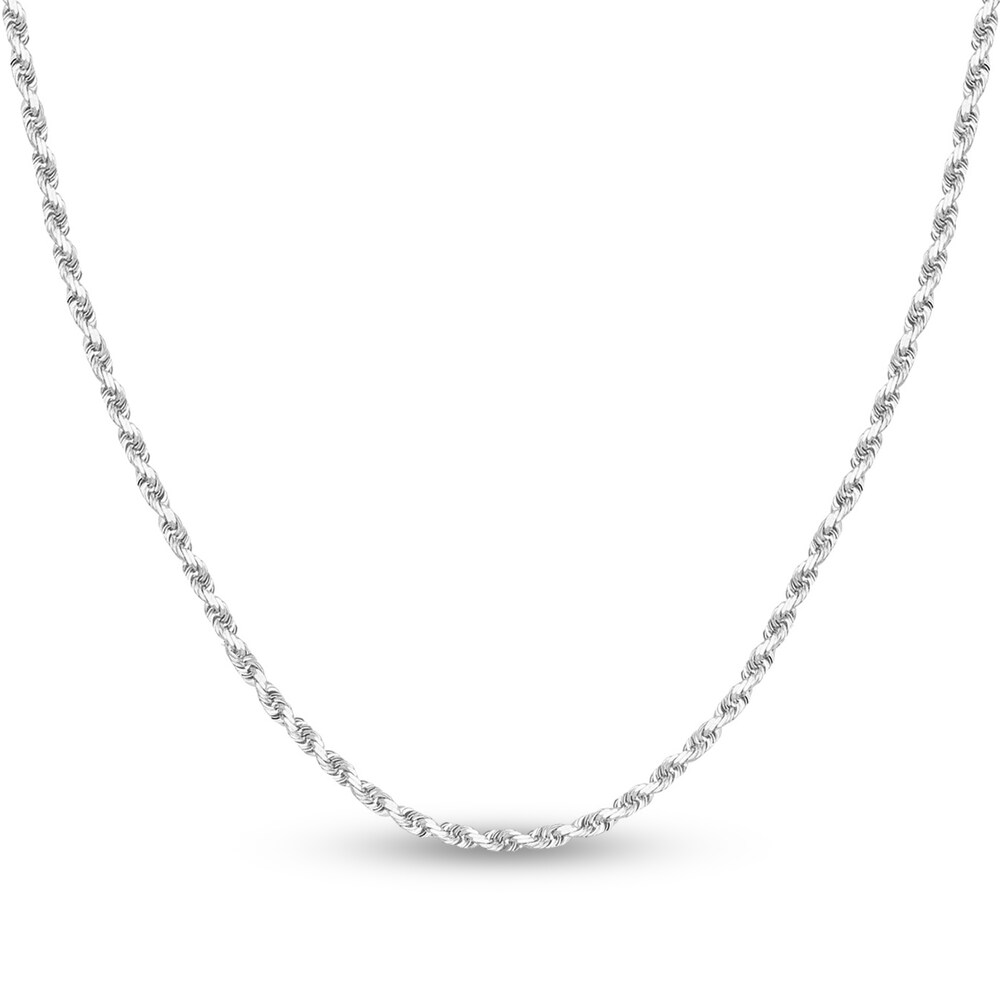 Diamond-Cut Rope Chain Necklace 14K White Gold 20" DkLZWcGt